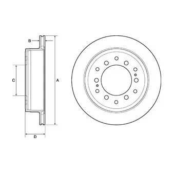 Jeu de 2 disques de frein arrière DELPHI BG4747C