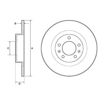Jeu de 2 disques de frein arrière DELPHI BG4748C