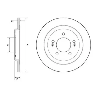 Jeu de 2 disques de frein arrière DELPHI BG4749C