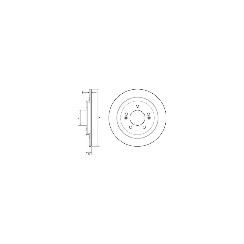 Jeu de 2 disques de frein arrière DELPHI BG4749C
