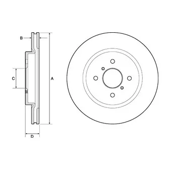 Jeu de 2 disques de frein avant DELPHI