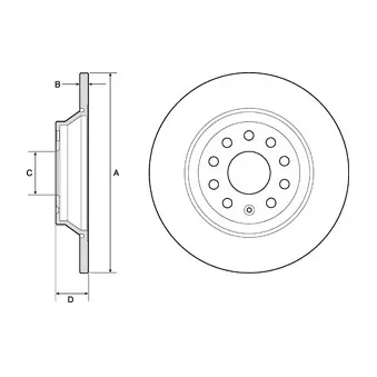 Jeu de 2 disques de frein arrière DELPHI BG4751C