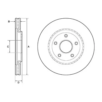 Jeu de 2 disques de frein avant DELPHI