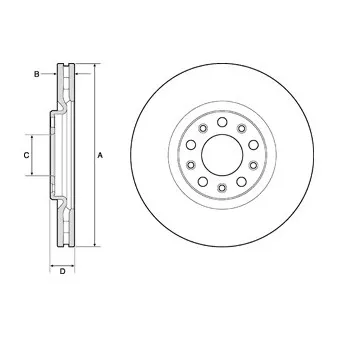 Jeu de 2 disques de frein avant DELPHI BG4763C