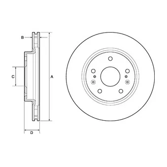 Jeu de 2 disques de frein avant DELPHI BG4764C