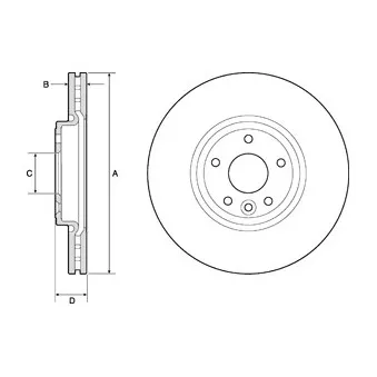 Jeu de 2 disques de frein avant DELPHI BG4765C