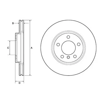 Jeu de 2 disques de frein avant DELPHI