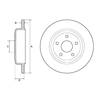 Jeu de 2 disques de frein arrière DELPHI BG4772C