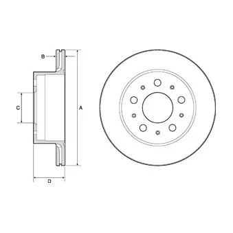 Jeu de 2 disques de frein arrière DELPHI BG4796C