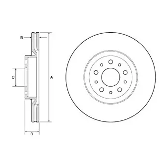 Jeu de 2 disques de frein avant DELPHI BG4797C