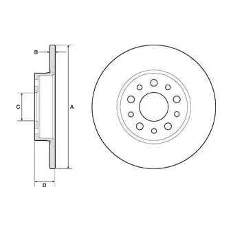 Jeu de 2 disques de frein arrière DELPHI