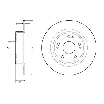 Jeu de 2 disques de frein arrière DELPHI