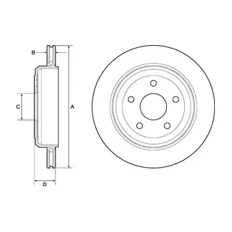 Jeu de 2 disques de frein arrière DELPHI