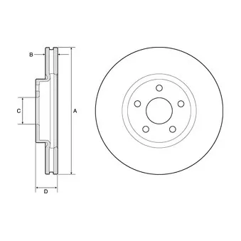 Jeu de 2 disques de frein arrière DELPHI BG4803C