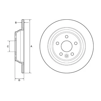 Jeu de 2 disques de frein arrière DELPHI BG4804C