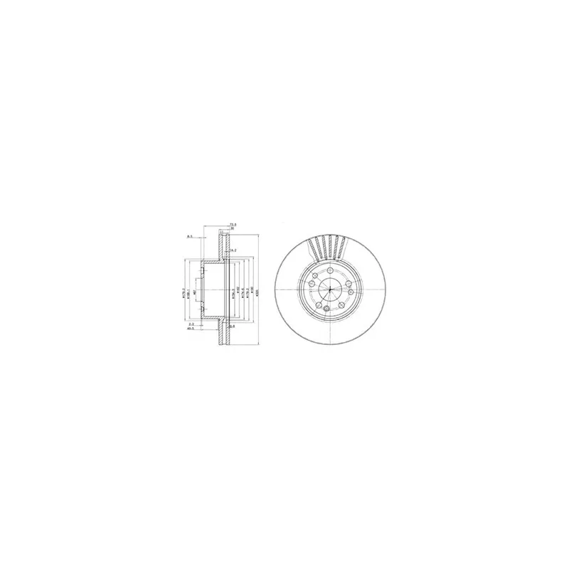 Jeu de 2 disques de frein avant DELPHI BG739