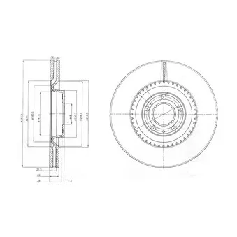 Jeu de 2 disques de frein avant DELPHI BG9003