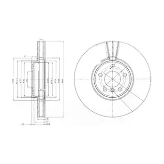 Jeu de 2 disques de frein avant DELPHI BG9004