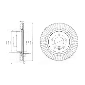 Jeu de 2 disques de frein avant DELPHI BG9006