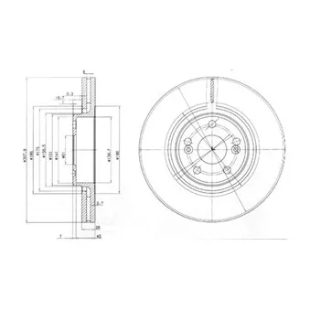 Jeu de 2 disques de frein avant DELPHI