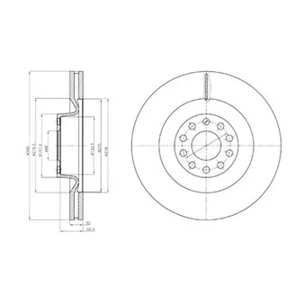 Jeu de 2 disques de frein avant DELPHI BG9018
