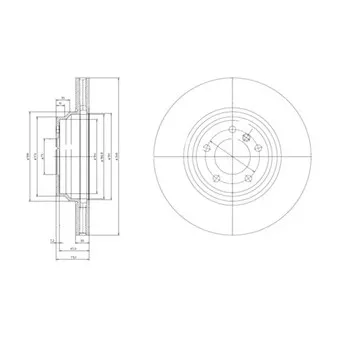 Jeu de 2 disques de frein avant DELPHI BG9019