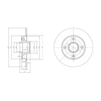 Jeu de 2 disques de frein arrière DELPHI BG9022RS