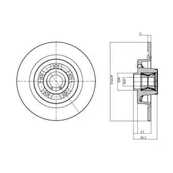 Jeu de 2 disques de frein arrière DELPHI