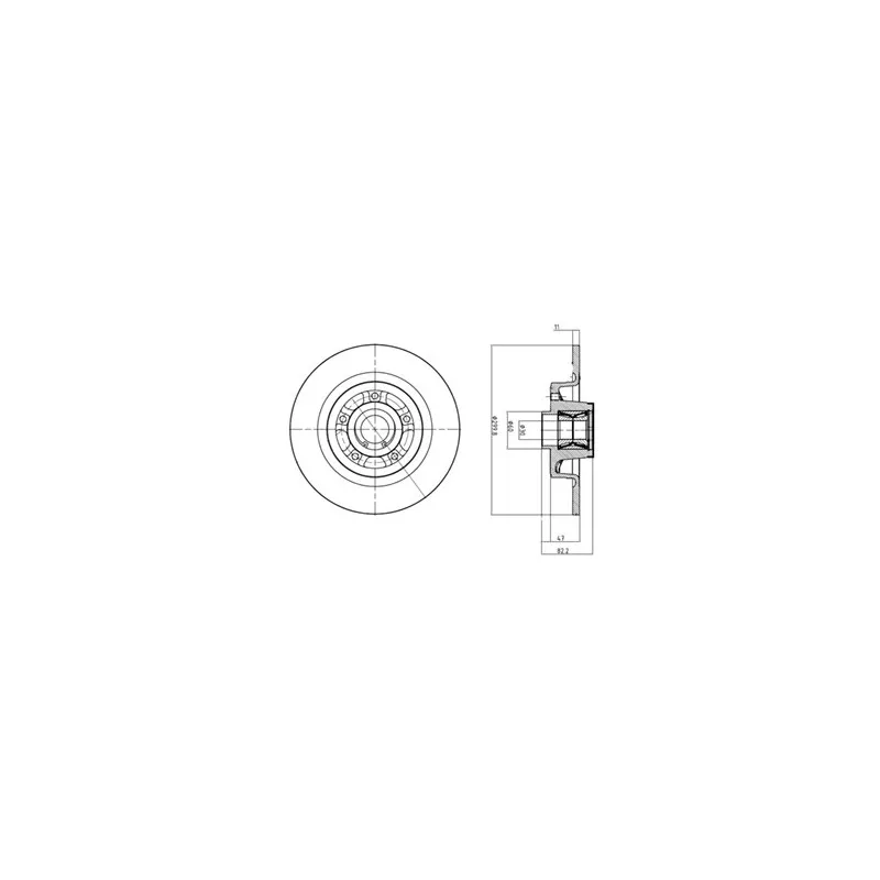 Jeu de 2 disques de frein arrière DELPHI BG9023RS
