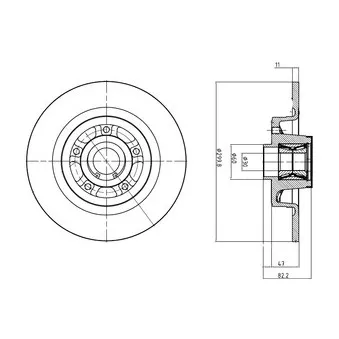 Jeu de 2 disques de frein arrière DELPHI BG9023RSC