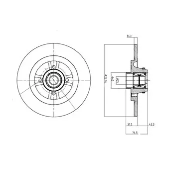 Jeu de 2 disques de frein arrière DELPHI