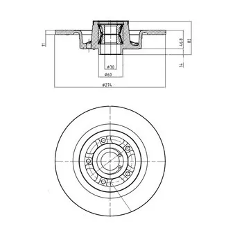 Jeu de 2 disques de frein arrière DELPHI BG9026RSC