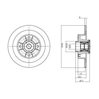 Jeu de 2 disques de frein arrière DELPHI BG9028RSC