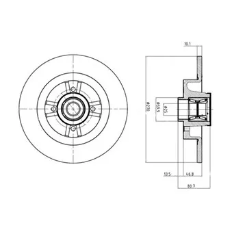 Jeu de 2 disques de frein arrière DELPHI