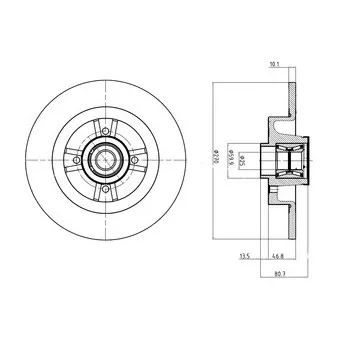 Jeu de 2 disques de frein arrière DELPHI BG9032RSC