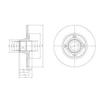 Jeu de 2 disques de frein arrière DELPHI BG9033RS