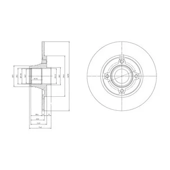 Jeu de 2 disques de frein arrière DELPHI BG9033RSC