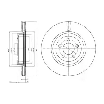 Jeu de 2 disques de frein avant DELPHI BG9050