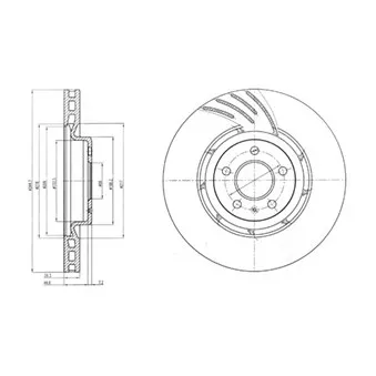 Jeu de 2 disques de frein avant DELPHI