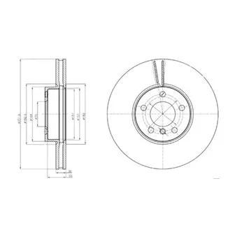 Jeu de 2 disques de frein avant DELPHI BG9061