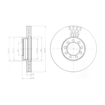 Jeu de 2 disques de frein avant DELPHI BG9062