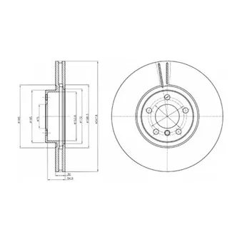 Jeu de 2 disques de frein avant DELPHI