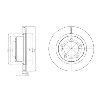 Jeu de 2 disques de frein avant DELPHI