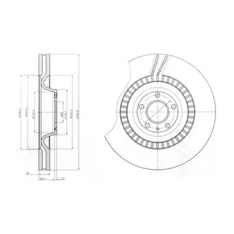 Jeu de 2 disques de frein avant DELPHI BG9070C