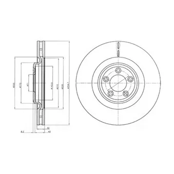 Jeu de 2 disques de frein avant DELPHI BG9071