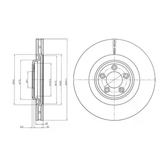 Jeu de 2 disques de frein avant DELPHI BG9071C