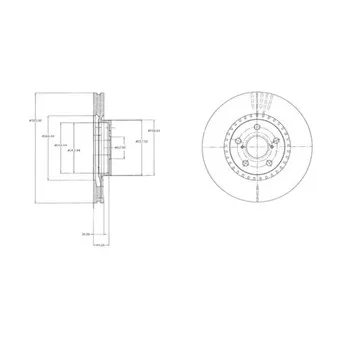 Jeu de 2 disques de frein avant DELPHI BG9074