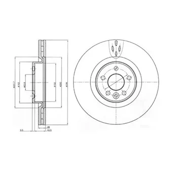 Jeu de 2 disques de frein avant DELPHI BG9077