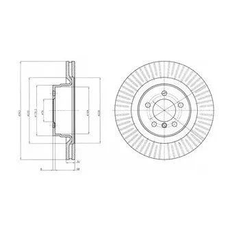 Jeu de 2 disques de frein avant DELPHI