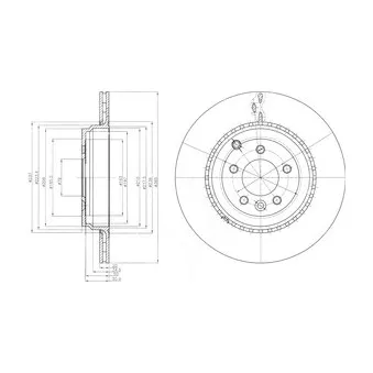 Jeu de 2 disques de frein arrière DELPHI